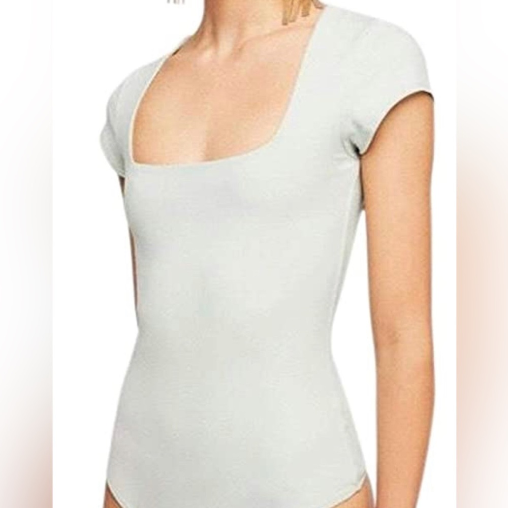 Green Free People Square Body Suit